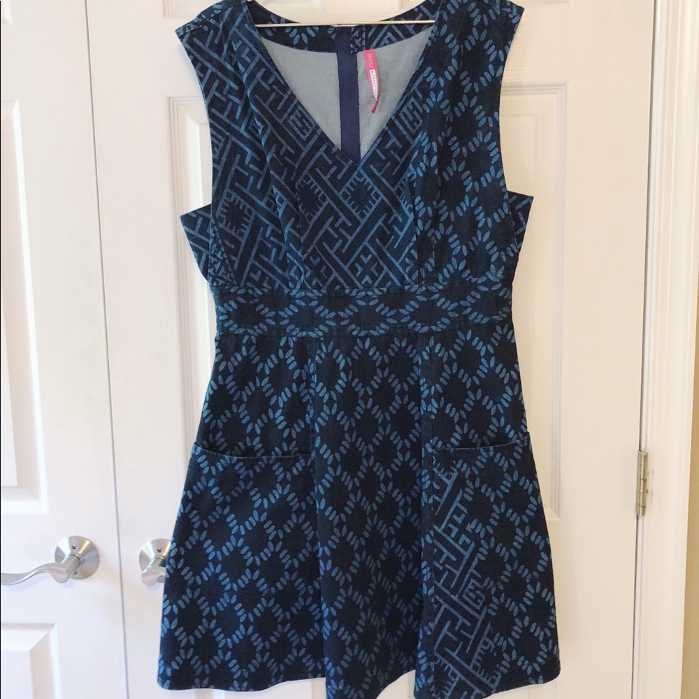 Anthropologie Diamond Denim Dress Tracy Reese